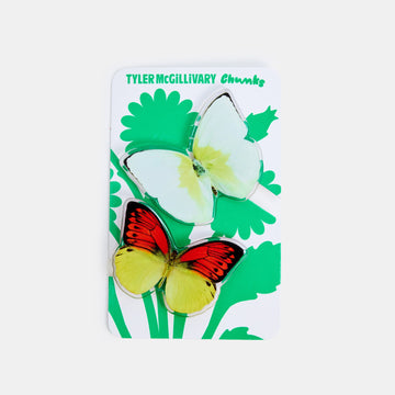 Chunks x TMG Clips in White Aphrissa / Orange Tipped Butterflies