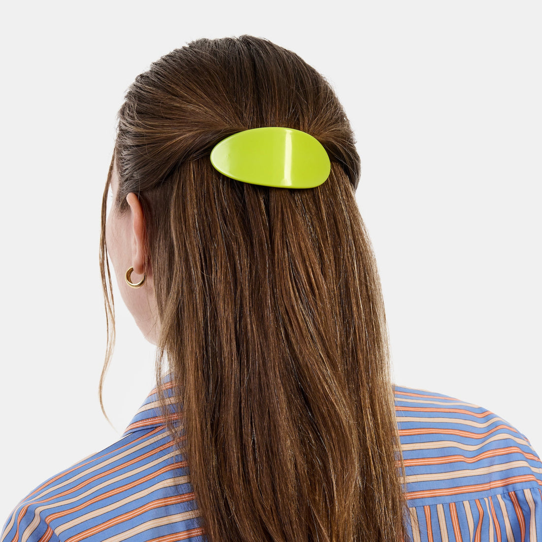 Oval Barrette in Chartreuse